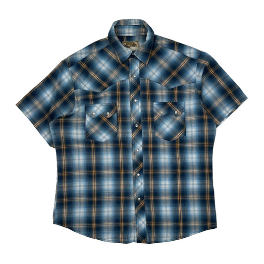 Wrangler Checked Short Sleeve Shirt - No Size Brown Cotton