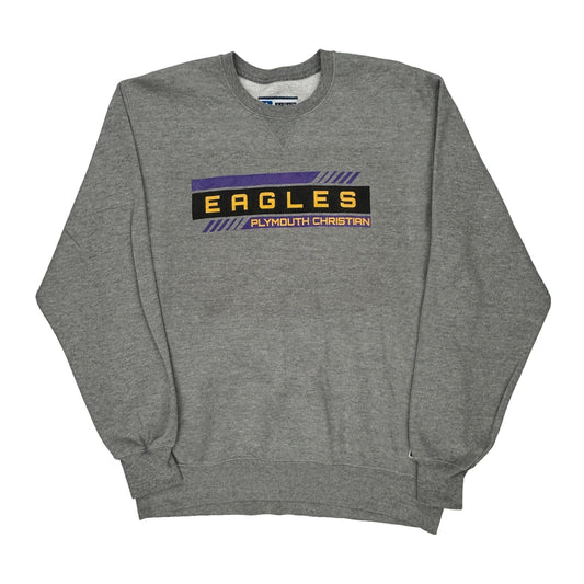 Russell Athletic College Sweatshirt - XL Grey Cotton Blend