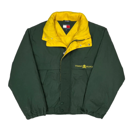 Tommy Hilfiger Spellout Puffer - Large Green Polyester