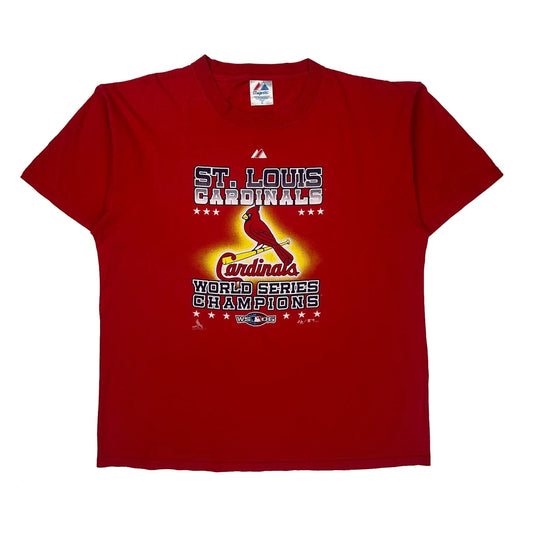 St. Louis Cardinals Majestic Graphic T-Shirt - XL Red Cotton