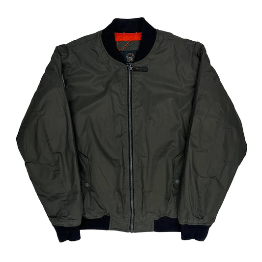 Vintage Hawk & Co Ma1 Bomber Jacket - Large Grey Polyester
