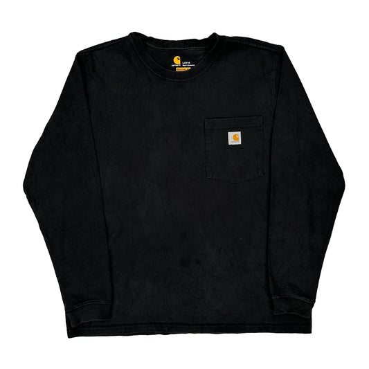 Carhartt Long Sleeve T-Shirt - Large Black Cotton