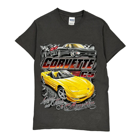 Corvette Gildan Graphic T-Shirt - Small Black Cotton
