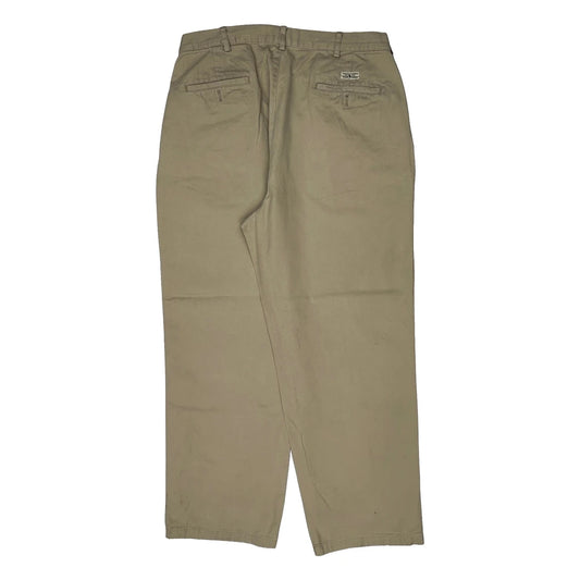 Vintage Polo By Ralph Lauren Wide Leg Pleated Chinos - 35W 29L Beige Cotton