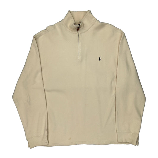 Polo By Ralph Lauren 1/4 Zip - XL Cream Cotton