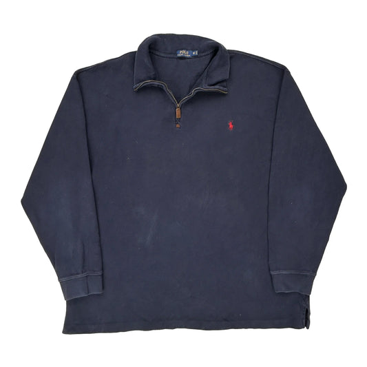 Polo By Ralph Lauren Tall 1/4 Zip - 3XL Navy Cotton