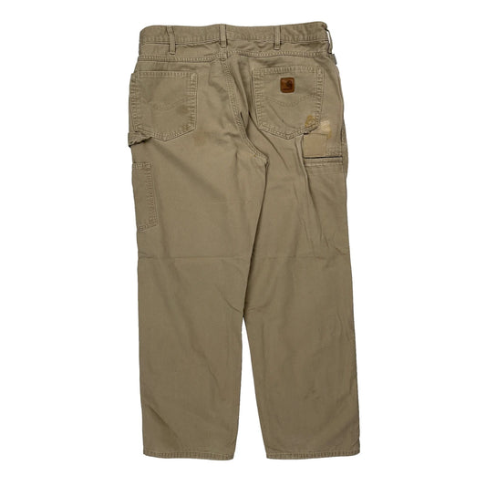 Vintage Carhartt Carpenter Trousers - 36W 31L Beige Cotton