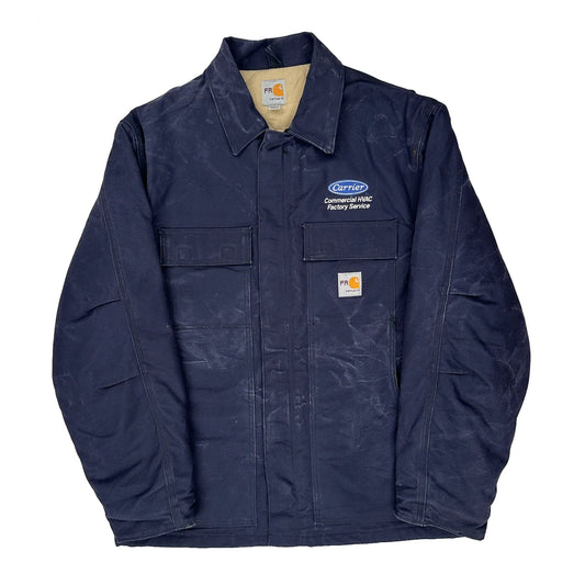 Vintage Commercial Hvac Factory Service Carhartt Jacket - Large Navy Cotton