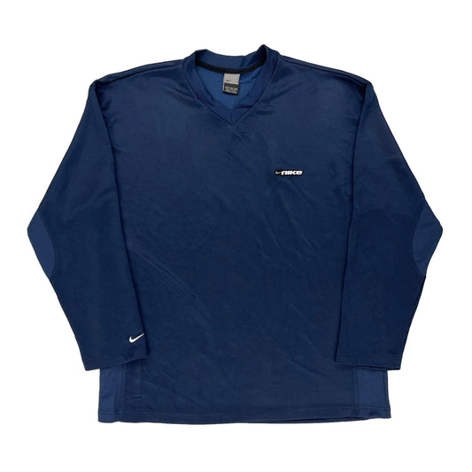 Nike Long Sleeve T-Shirt - 2XL Blue Polyester
