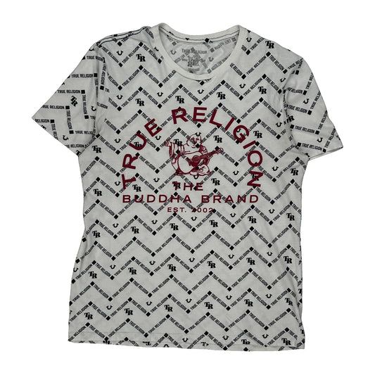 Buddha Brand True Religion Graphic T-Shirt - Small White Cotton