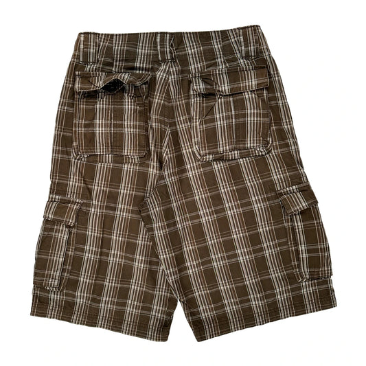 Lee Checked Cargo Shorts - 30W 11L Brown Cotton