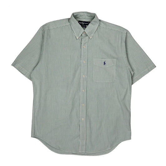 Blaire Ralph Lauren Striped Short Sleeve Shirt - Medium Green Cotton