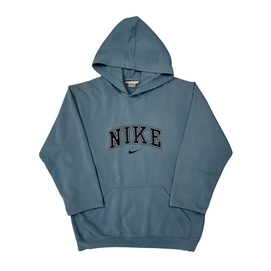 Vintage Nike Spellout Hoodie - XL Blue Cotton