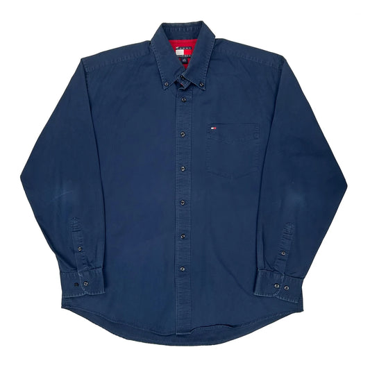 Vintage Tommy Hilfiger Shirt - Large Blue Cotton