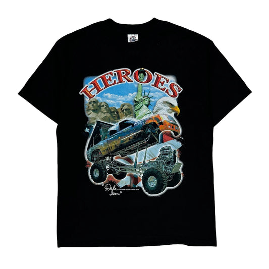 Heroes Delta Graphic T-Shirt - Large Black Cotton
