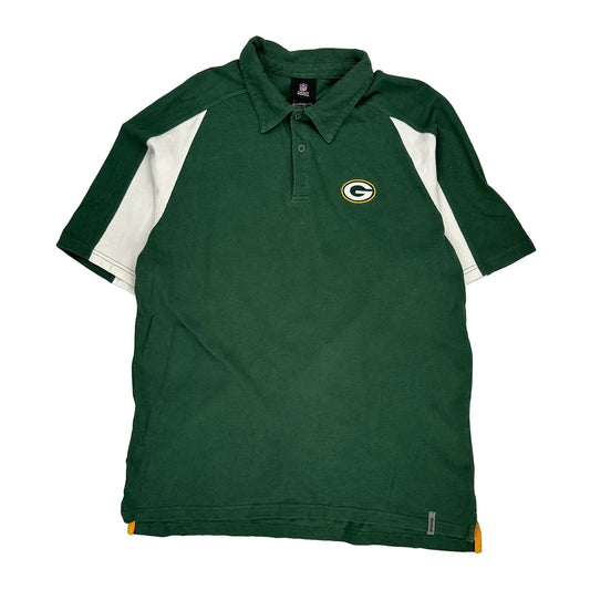 Green Bay Packers Reebok Nfl Polo Shirt - Large Green Cotton