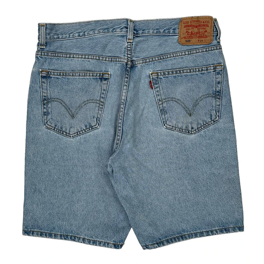 505 Levis Denim Shorts - 34W 10L Light Wash Cotton