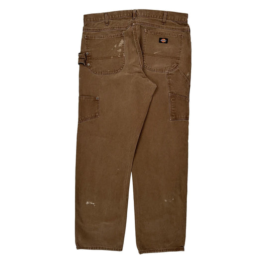 Dickies Carpenter Trousers - 36W 33L Brown Cotton