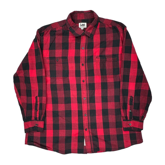 Lee Checked Flannel Shirt - 2XL Black Cotton