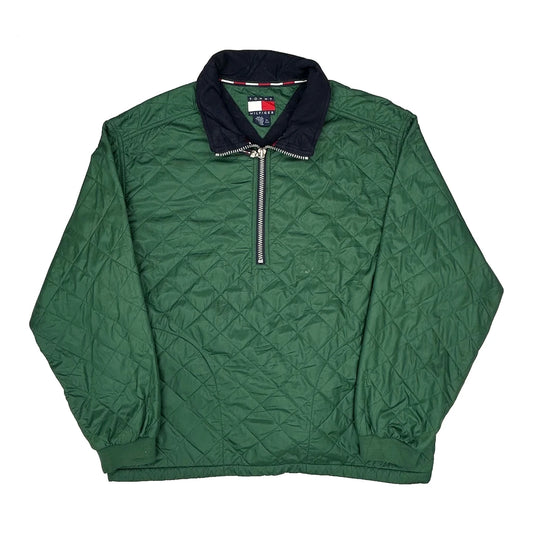 Vintage Tommy Hilfiger Windbreaker - XL Green Polyester