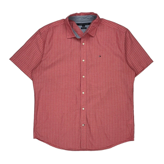 Tommy Hilfiger Polka Dot Short Sleeve Shirt - XL Red Cotton