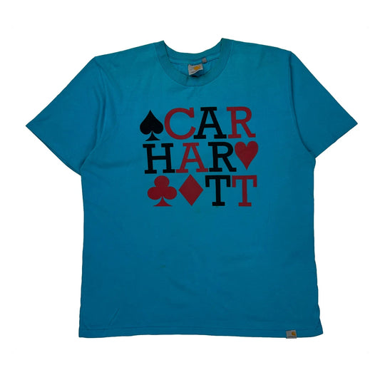 Carhartt Graphic T-Shirt - Large Blue Cotton
