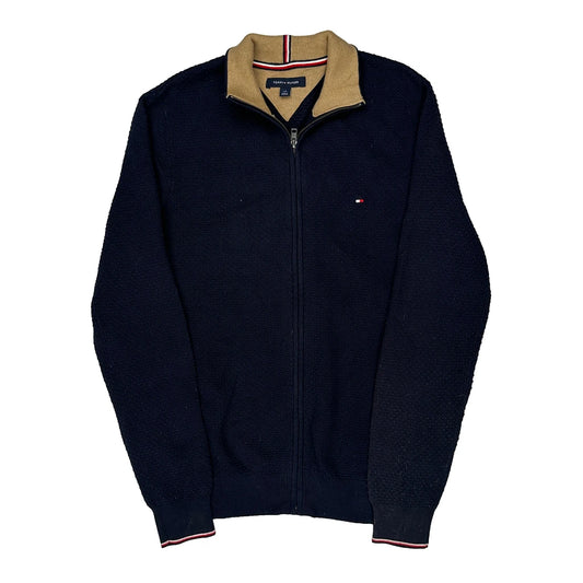 Vintage Tommy Hilfiger Zip Up - Large Navy Cotton