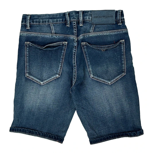 Emporio Armani Denim Shorts - 30W 10L Blue Cotton