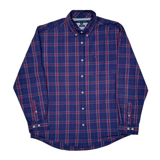 Tommy Hilfiger Checked Shirt - XL Blue Cotton