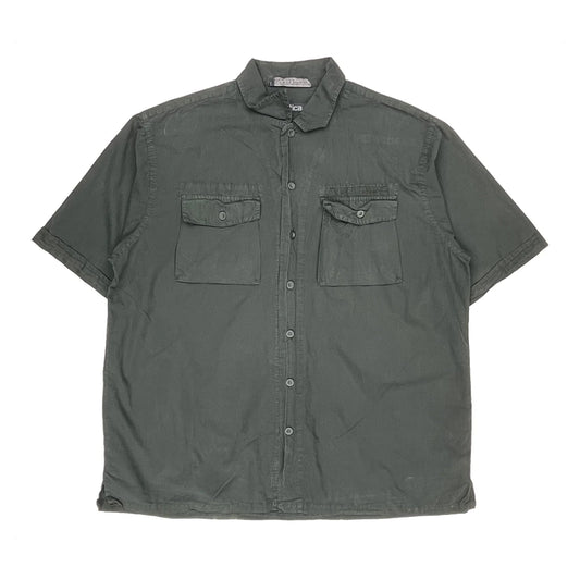 Nautica Short Sleeve Shirt - Large Green Cotton