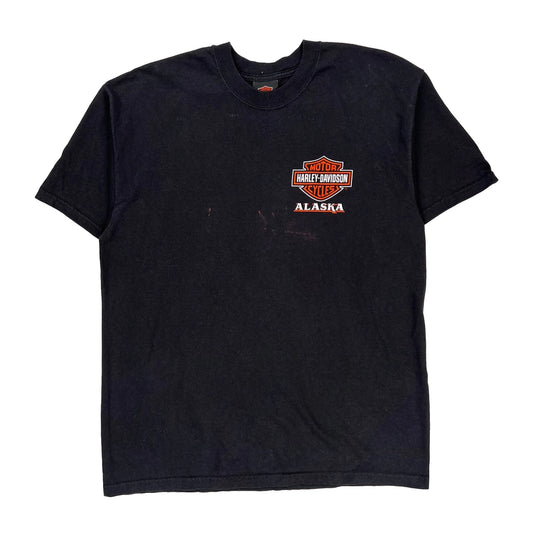 Harley Davidson Graphic T-Shirt - Large Black Cotton