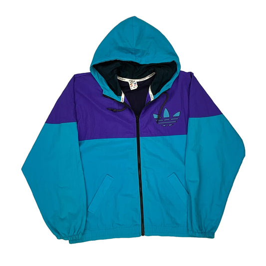 Adidas Spellout Jacket - Large Blue Nylon