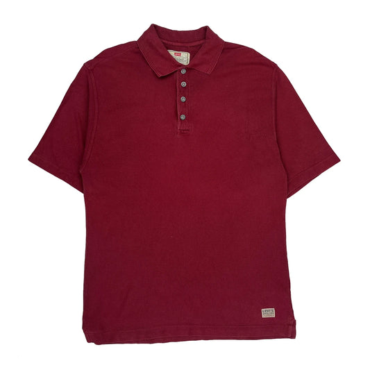 Levis Polo Shirt - Medium Burgundy Cotton