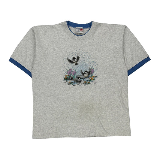 Single Stitch Morning Sun Graphic T-Shirt - 2XL Grey Cotton