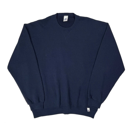 Vintage Russell Athletic Sweatshirt - Large Navy Cotton