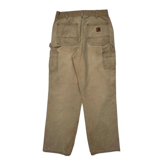 Carhartt Carpenter Trousers - 30W 34L Beige Cotton