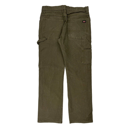 Dickies Carpenter Trousers - 34W 31L Green Cotton