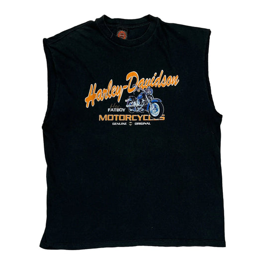 Harley Davidson Graphic T-Shirt - Large Black Cotton