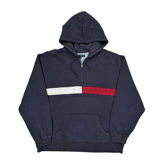Tommy Hilfiger Striped Hoodie - XL Navy Cotton