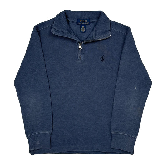 Age 6-7 Polo By Ralph Lauren 1/4 Zip - Small Blue Cotton Blend