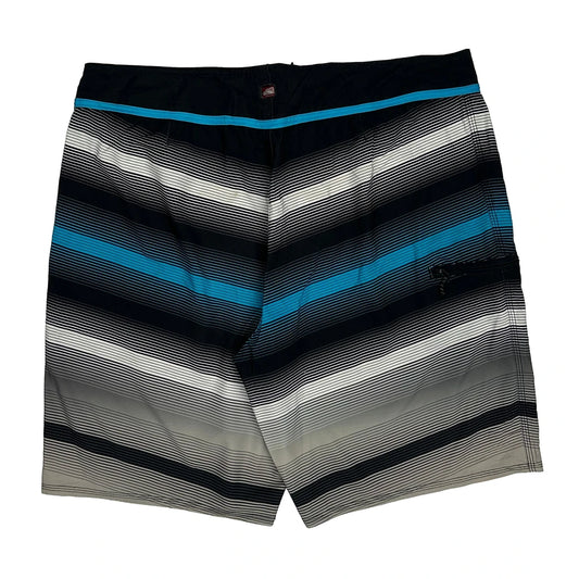 Vintage Quiksilver Striped Shorts - 38W 10L Black Polyester