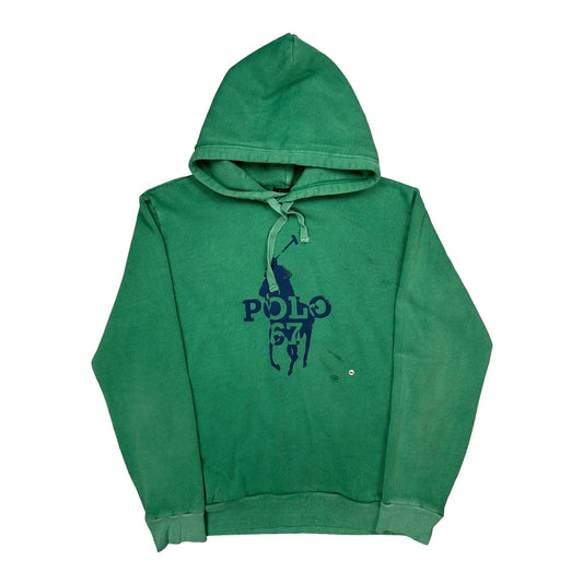 Polo By Ralph Lauren Graphic Hoodie - Large Green Cotton