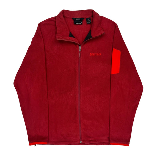 Vintage Marmot Fleece Jacket - Large Red Polyester