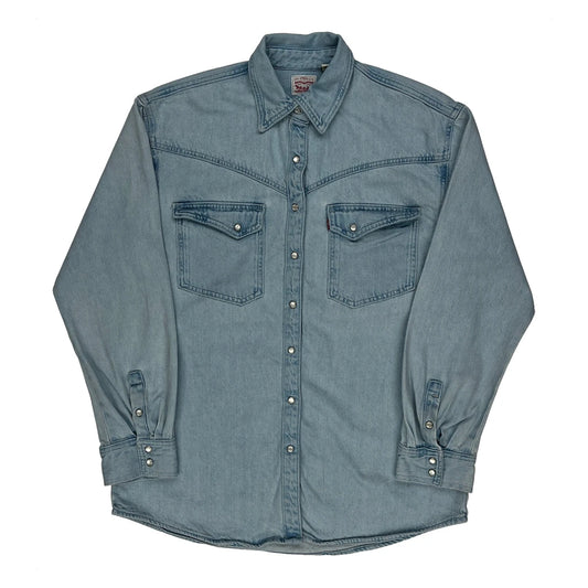 Levis Denim Shirt - XS Blue Cotton
