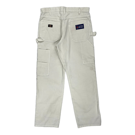 Sherwin Williams Dickies Carpenter Trousers - 34W 31L White Cotton