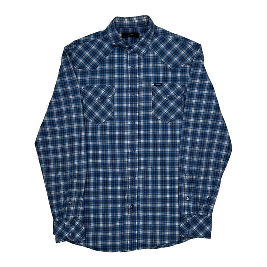 Diesel Checked Flannel Shirt - Medium Blue Cotton
