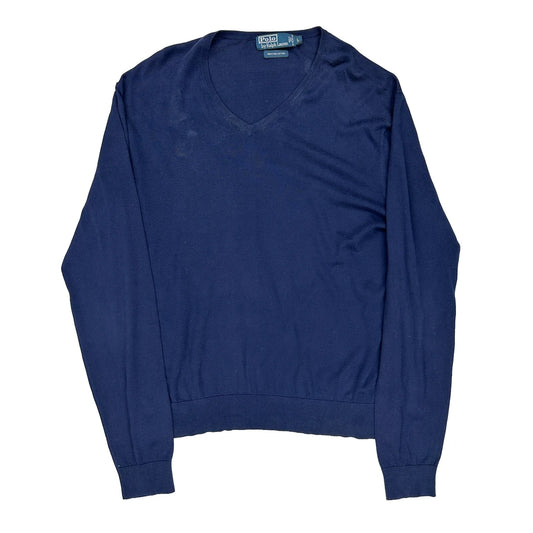 Polo By Ralph Lauren Jumper - Large Blue Cotton