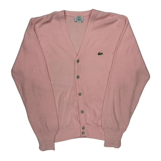 Vintage Izod Cardigan - Large Pink Acrylic