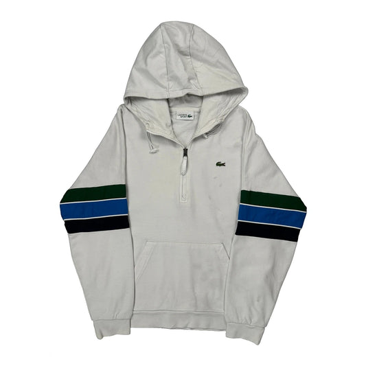 Lacoste Sport Lacoste Striped Hoodie - Medium White Cotton