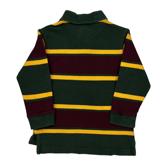 Age 2 Polo By Ralph Lauren Striped Rugby Shirt - XS Green Cotton